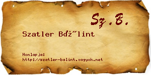 Szatler Bálint névjegykártya