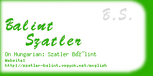balint szatler business card